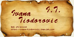 Ivana Tiodorović vizit kartica